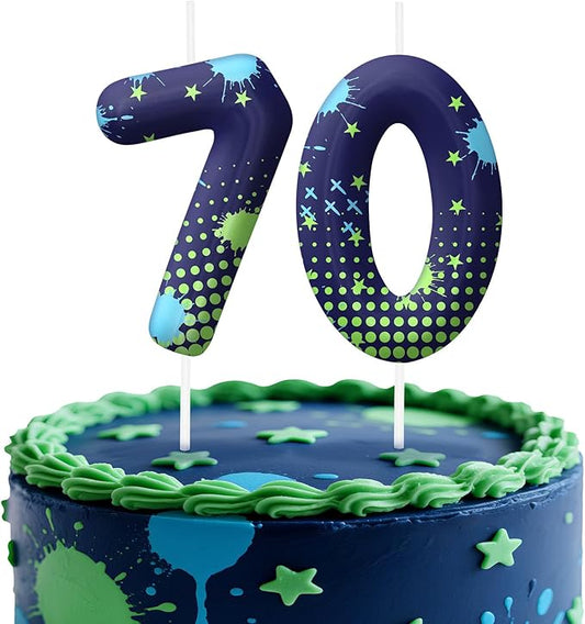 Video Game Number 70 Birthday Candles, Game Themed Cake Topper for Boys Girls, Cake Decorations for Birthdays, Gaming Theme Party Supplies, Candles for Party Decorations