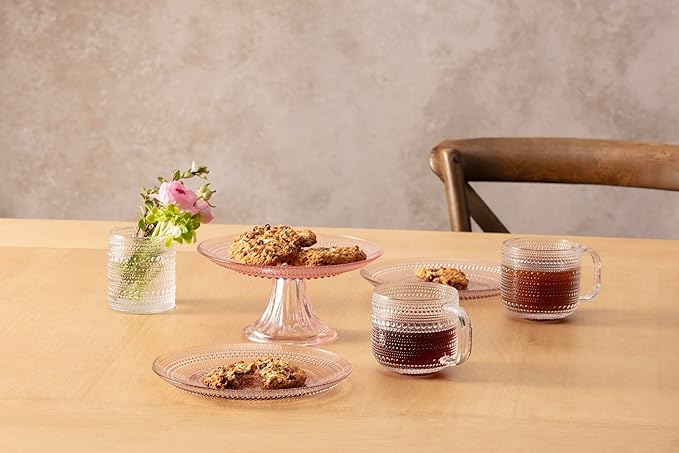 Fortessa Jupiter Glass, 12 Ounce Coffee Cup (Set of 6), Clear