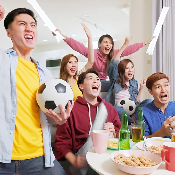 Thunder 150 Pcs White Sticks Team Spirit Boom Sticks Cheering Noise Makers Plastic Cheerleading Spirit Stick Bam Inflatable Noisemakers Cheer Noisemakers Stick for Football Game Party Sport Events