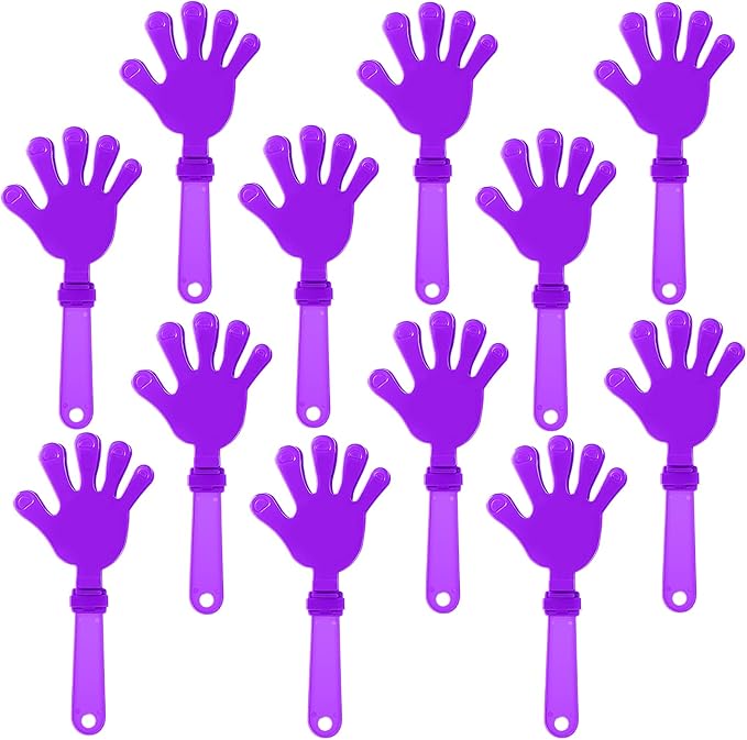 12 Pcs Lilac Purple Hand Clappers 7.5 Inch Clappers Noisemakers Noise Makers Party Favors Plastic Clapper Sporting Events Cheers Ball Dance Basketball Football Noisemakers （Lilac Purple）