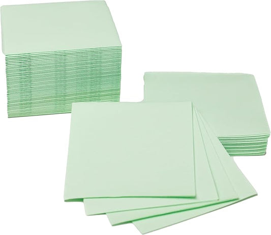 AMERICAN HOMESTEAD Cocktail Napkins - Premium 4.75"x4.75" Disposable Linen-Like Beverage Napkins - Bulk Square Party Bar Serviettes for Weddings, Parties, Events, and Daily Use - 100 Count - Pistachio