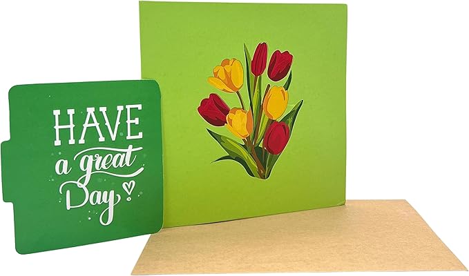 3D Pop Up Greeting Card Flowers Theme (Tulip Basket 1)