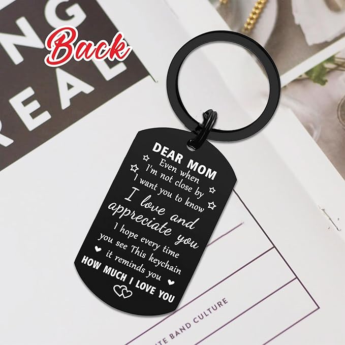 Resdink Happy Mom Christmas Gifts for Women - Remember I Love You Mom Birthday Gifts, Meaningful Mother Keychain Present