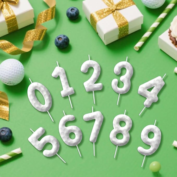 Golf Number 50 Birthday Candles, Golf Themed Cake Topper for Boys Girls, Cake Decorations for Birthdays, Sports Theme Party Supplies, Candles for Party Decorations