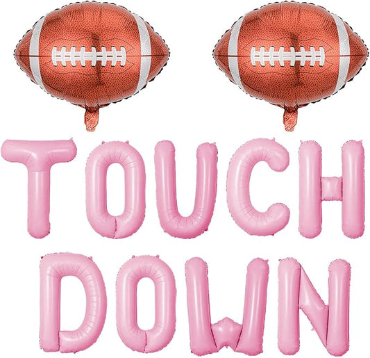 Pink Touch Down Balloon Football Balloons Football Birthday Balloon Football Party Balloons Decorations for Game Day Tailgate Party Decorations Sport Party Supplies Set-11 Pcs