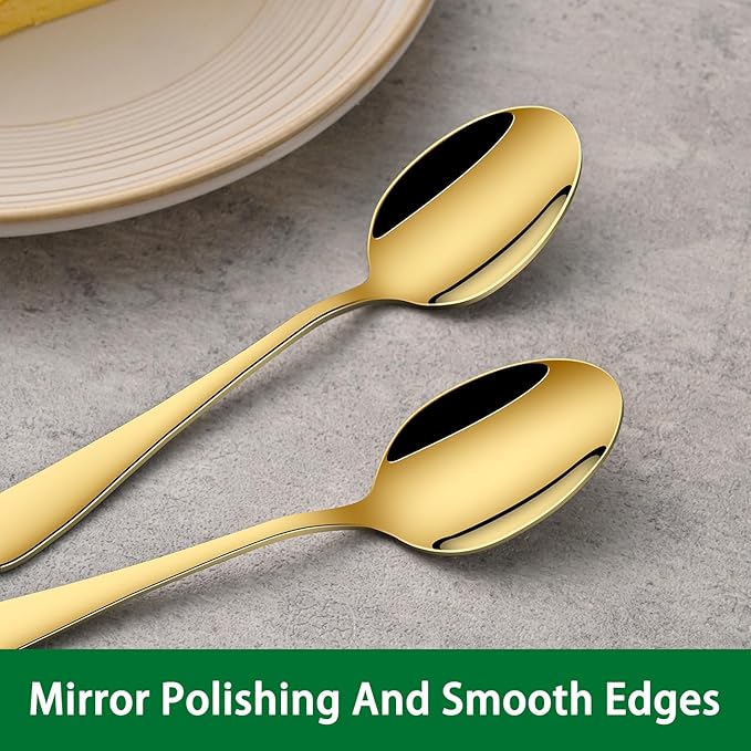 4.7 Inches Coffee Spoon,8-Piece Cute Gold Espresso Spoons,Mini Coffee Spoon,Mirror Polishing Stainless Steel Teaspoon,Tea Spoons For Home Cafe