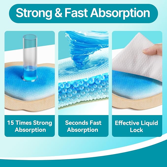 Dimora Sacrum Foam Wound Dressing (20 Packs)- Silicone Foam Bandages Adhesive Border 7"x7", Absorbent Sacral Pads Waterproof Breathable Bed Sore Pressure Dressing