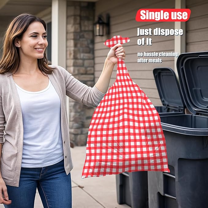 3pcs 54X108inch Red Checkered Tablecloth,Red Gingham Tablecloths Buffalo Plaid Disposable Plastic Table Covers for Birthday Baby Shower Bridal Wedding Party Birthday Decorations