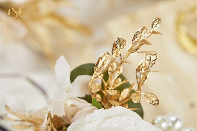 Meldel Champagne Boutonniere for Men Wedding, Set of 6, Groom and Best Man Boutonniere for Wedding Ceremony Anniversary, Formal Dinner Party and Rustic Fall Wedding Prom