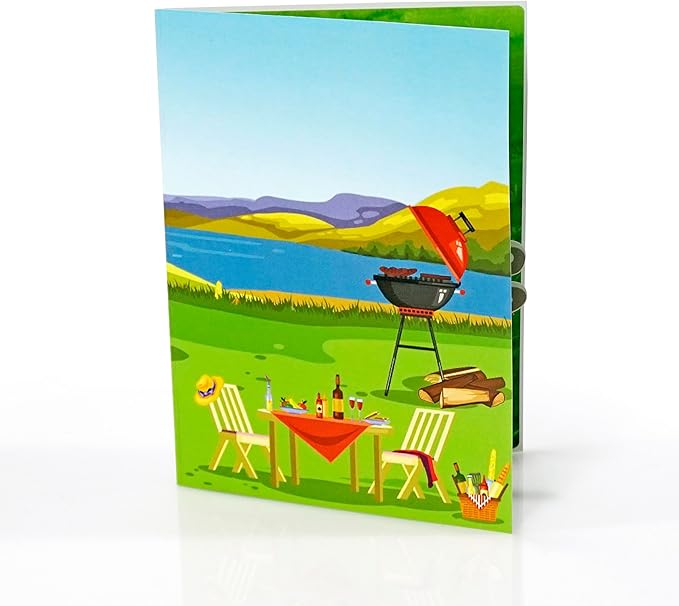 CUTPOPUP Birthday Card for Men, Fathers Day Card Pop Up, Father's Day, Birthday 3D Greeting Card for Husband, Son, Dad, Grandpa (BBQ Grill)