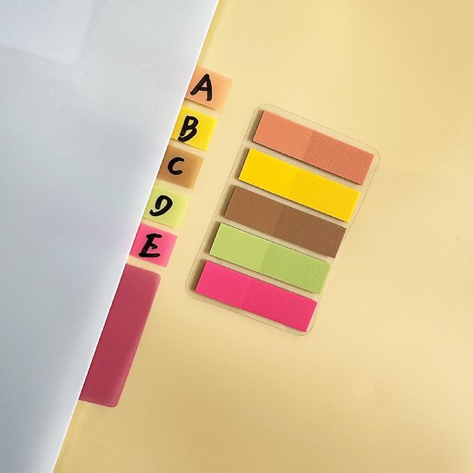 ELII 500 PCS Sticky Index Tabs 2 Inch Book Tabs Page Markers File Tabs Self Adhesive, Labels for Pages Notebooks