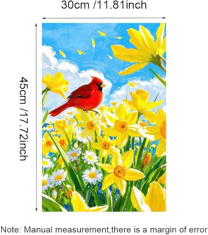 BlissYard Welcome Spring Garden Flag 12x18 Double Sided Cardinal Hummingbird Seasonal Small Flags For Outside Outdoor Decor Yard Farmhouse Holiday Spring Summer Decorations Yard Flags