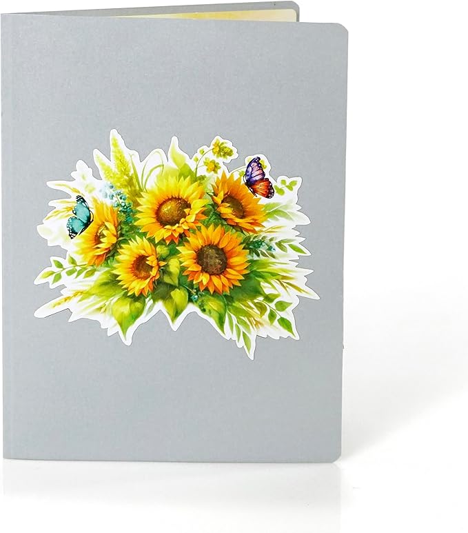 CUTPOPUP Birthday Card Pop Up, 3D Popup Greeting Card, Birthday Card for Women, Flower Card (Sunflower)