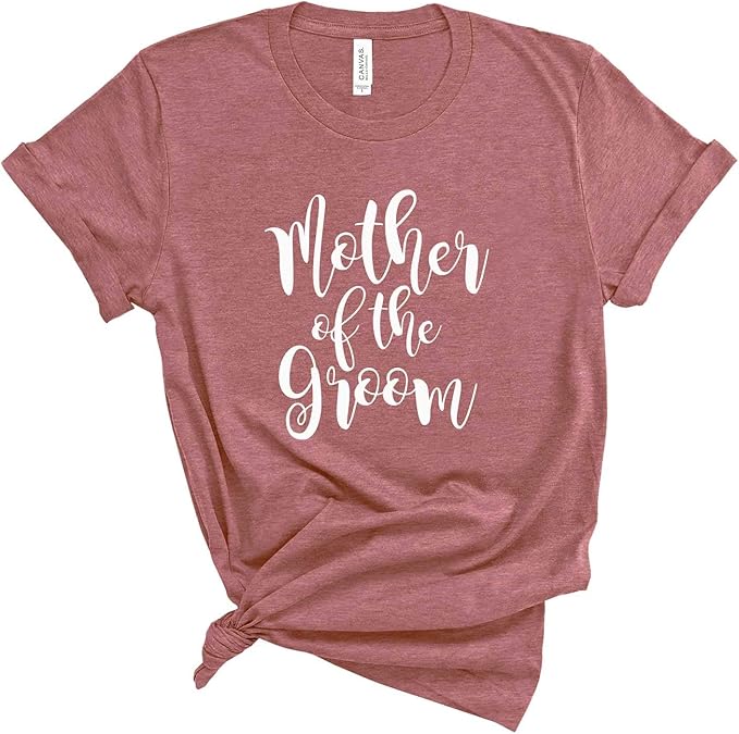 Mother of The Bride Shirt, Mother of The Groom Shirt – Soft Unisex Cotton Blend Wedding Tee for Mom. Matching Bridal Tshirts