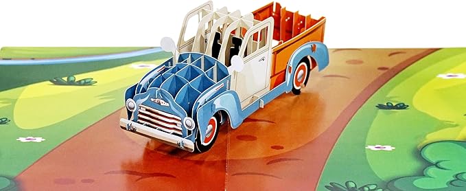CUTPOPUP Birthday Card for Men, Fathers Day Card Pop Up, Birthday 3D Greeting Card, Father's Day Card for Dad, Father in Law, Grandpa, Husband, Men, Son (Classic Car)