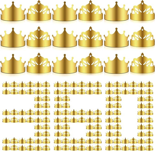 Nezyo 360 Pcs Paper Crowns Bulk King and Princess Crown Hats for Boys Girls Adults Birthday Celebration Supplies Baby Shower