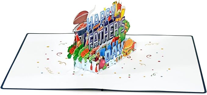 CUTPOPUP Fathers Day Card Pop Up, First Father's Day for Dad, Father in Law, Stepdad, Grandpa, Husband, Son (Happy Father's Day BBQ)