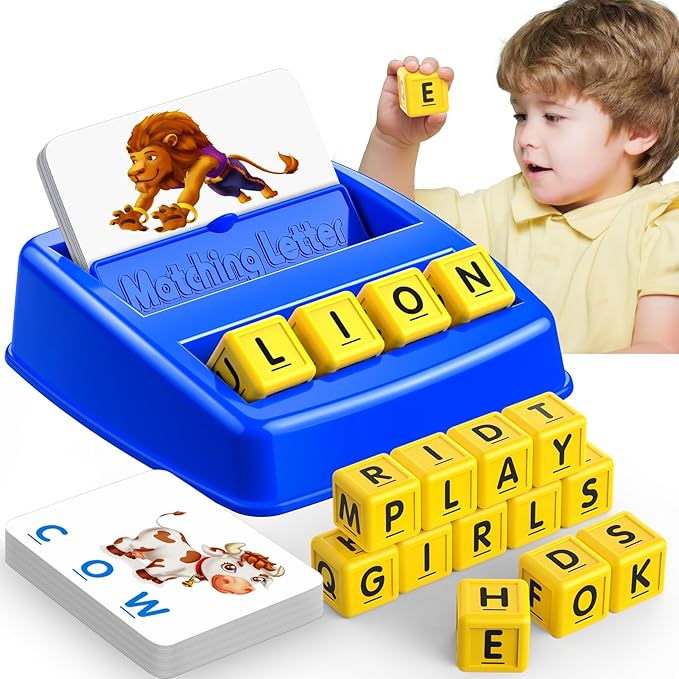 Educational Toys for 3 4 5 Year Old for Toddlers 2-4 Year Matching Letter Games for 3-5 Montessori Toys for Kids Toy for Ages 2-4 4-6 Birthday Halloween Christmas Easter Gifts for 3-5 Year Old