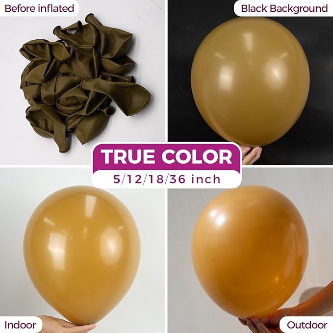 Bezente Brown Giant Balloons 36 Inch - 8 Pack Jumbo Coffee Brown Balloons Large Round Brown Latex Balloons for Birthday Bridal Shower Wedding Anniversary Party Decorations