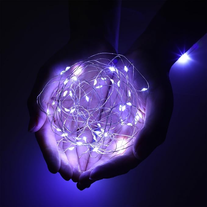 Macarrie 6 Pcs Fairy Lights USB Powered 16 ft 50 LED String Lights Plug in for Xmas Indoor Outdoor Party Wedding Home Festival Tree Garden Decoration (White)