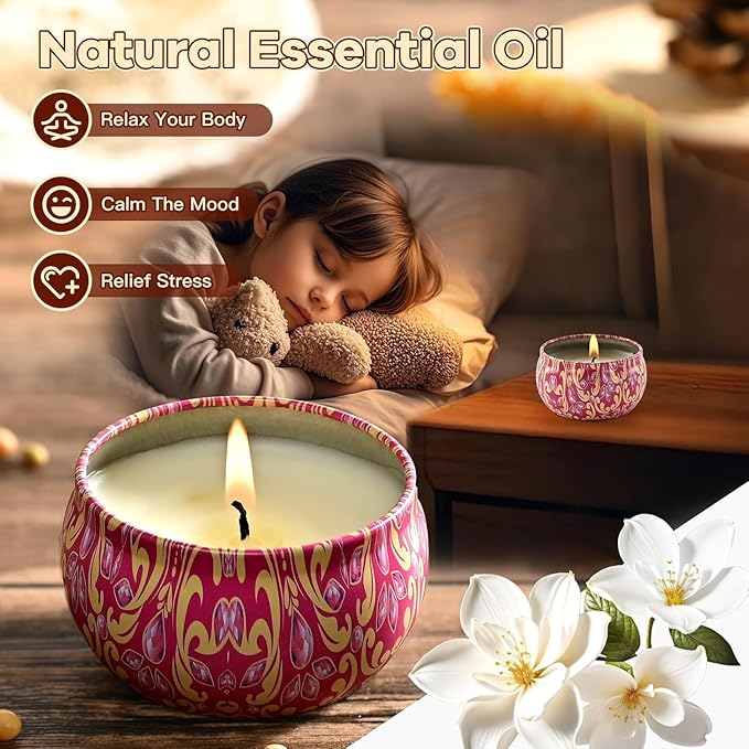 Scented Candle Set, 12 Pack Candles Gift for Home Scented, Aromatherapy Candle Gift, 2.5 oz Long Lasting Soy Candles for Men, Women, Friends Birthday, Mother's Day, Valentine Bath SPA
