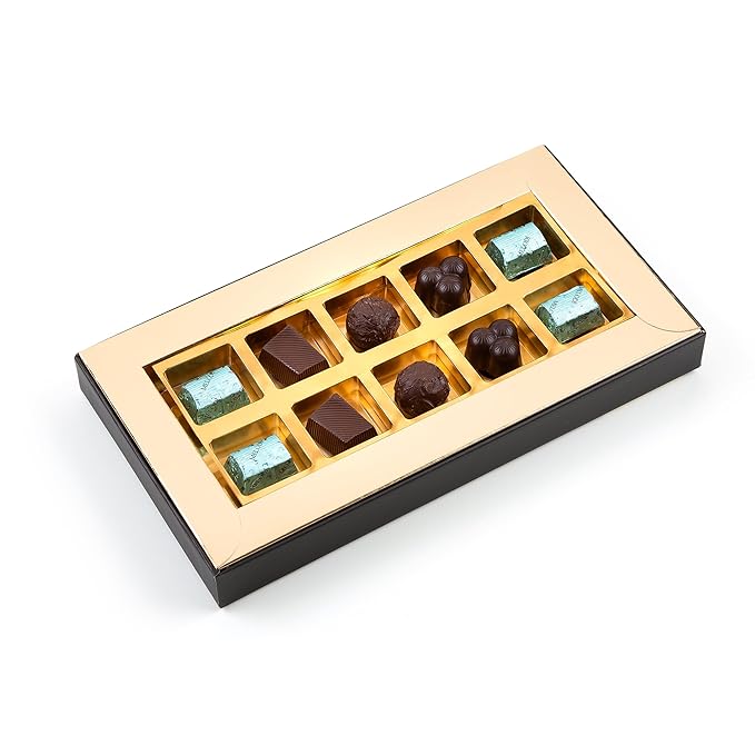 CARIANS Assorted Gourmet Chocolate Truffles Box, Luxury Candy Gift Basket with Dark, Milk & Hazelnut Truffles, Great For Gift Giving, Anniversary, Valentine's Day