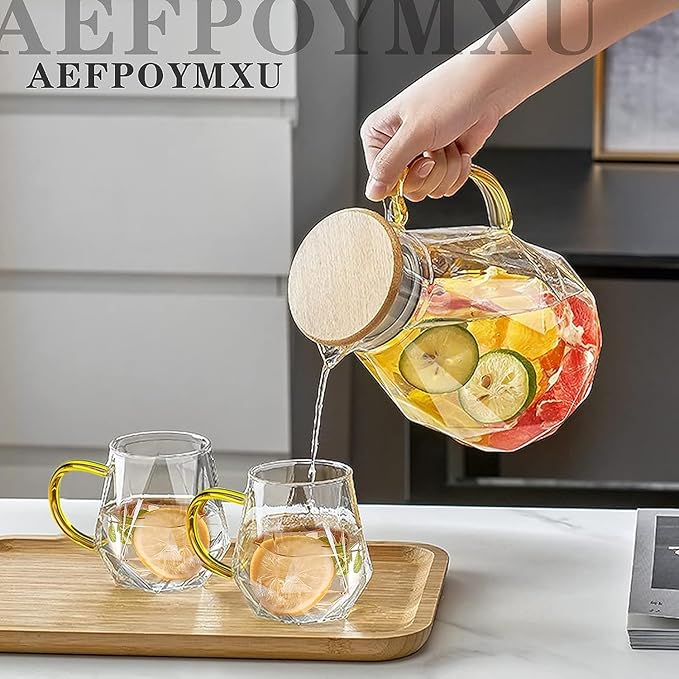 4pcs Crystal Clear Glass Coffee Cups Set with Handle,Espresso Mugs for Hot Espresso Liquor Microwave Safe coffee cups 10oz