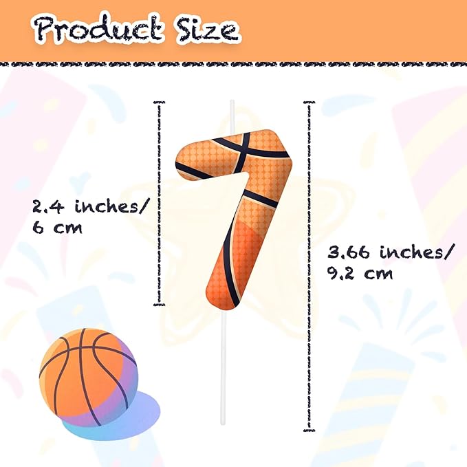 Basketball Number 70 Birthday Candles, Basketball Themed Cake Topper for Boys Girls, Cake Decorations for Birthdays, Sports Theme Party Supplies, Candles for Party Decorations
