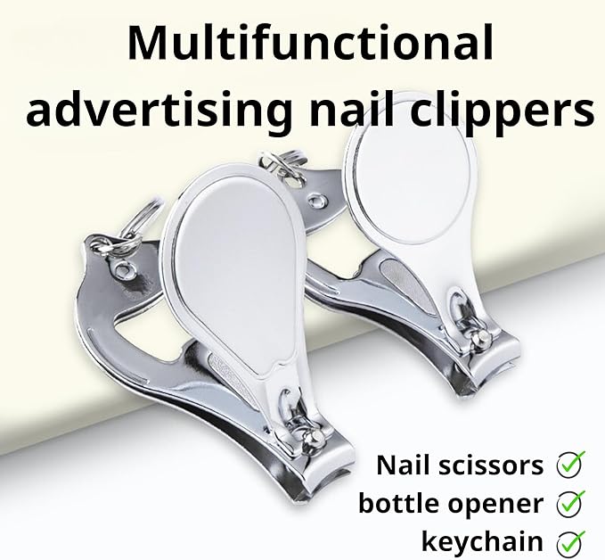 100 PCSBottle Opener Nail Clipper Keychain Versatile Durable, Personalized Color Resin LOGO Image Text or Engraved, Private Customized Party Wedding Christmas Favors Brewery Promotional Items