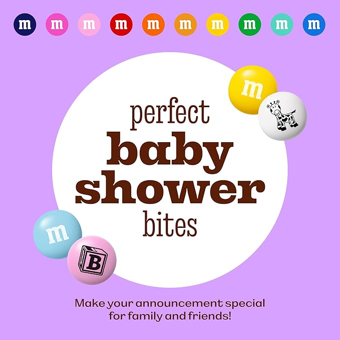 M&M'S World New Baby Milk Chocolate Candy 5lb Bag with Assorted M&M'S for Baby Showers Gender Reveal Parties and Newborn Gift Ideas