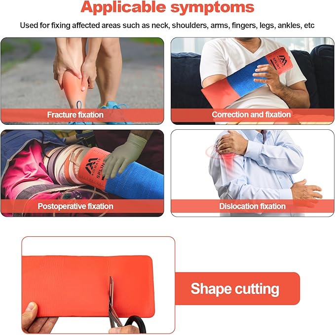 First Aid Splint 36" X 4.3",2 Pack with 1 Extra Adhesive Tape, Brace Support Splint for Arm Leg Broken Bones Fracture