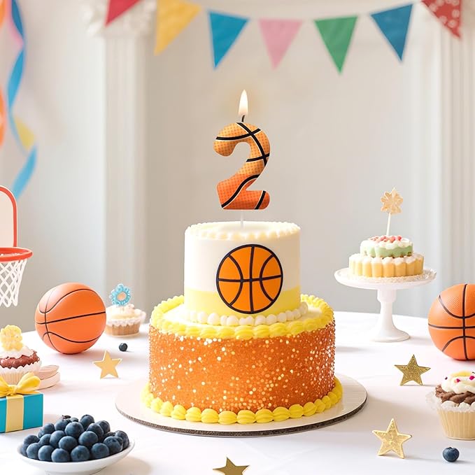 Basketball Number 18 Birthday Candles, Basketball Themed Cake Topper for Boys Girls, Cake Decorations for Birthdays, Sports Theme Party Supplies, Candles for Party Decorations