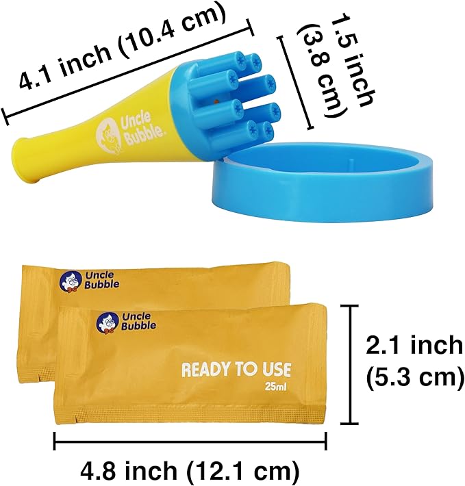 Uncle Bubble Blower for Kids and Toddlers, Mini Bubble Blower Makes Thousands of Bubbles Ease, Plastic Reduction Version