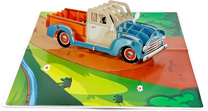 CUTPOPUP Birthday Card for Men, Fathers Day Card Pop Up, Birthday 3D Greeting Card, Father's Day Card for Dad, Father in Law, Grandpa, Husband, Men, Son (Classic Car)