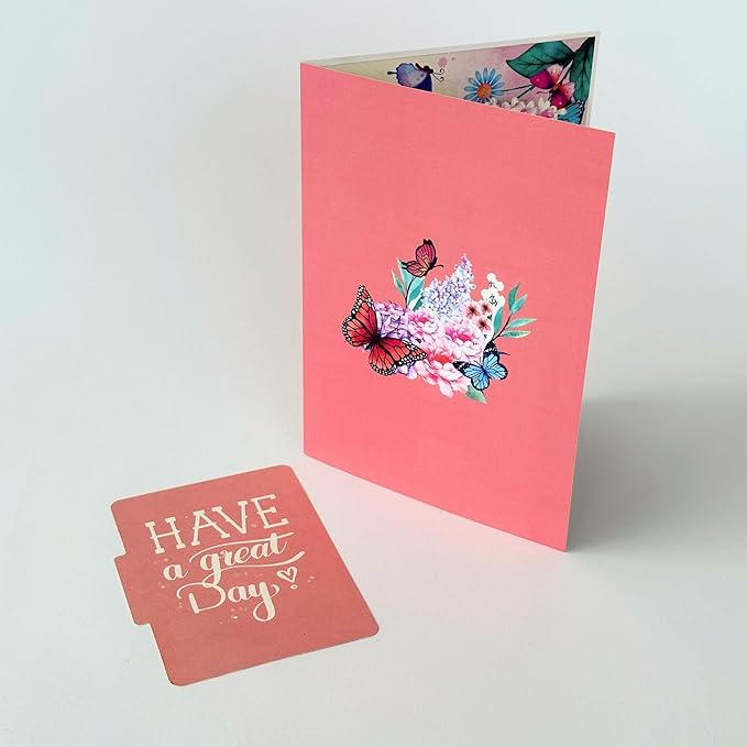 3D Pop Up Greeting Card Flowers Theme (Spring Butterfly)
