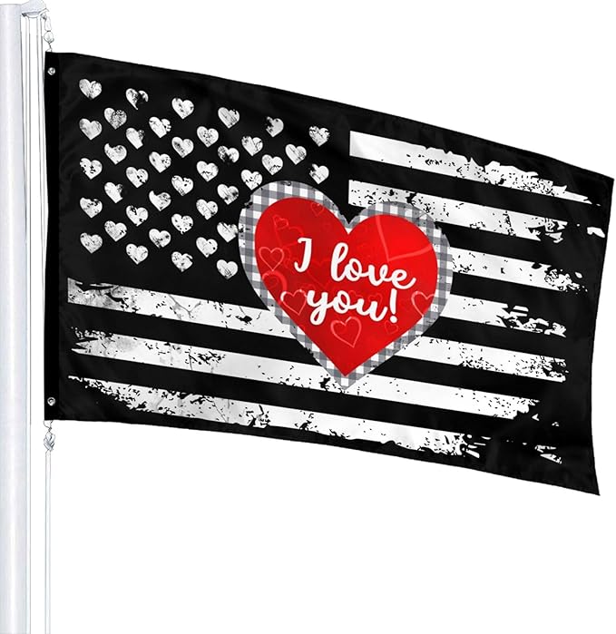 I Love You Flag 3x5 Ft Outdoor Indoor Heart Flag With Grommet Garden Yard Banner Decorative Sign