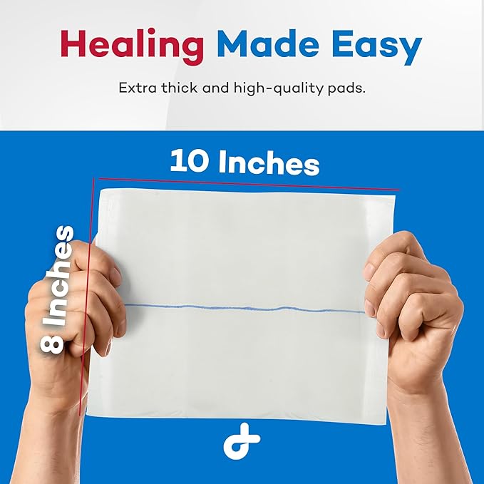 Dealmed Abdominal Combine Pads 8"x10" (24-Pack) Sterile Individually Wrapped, ABD Pads, Absorbent, Non Adherent for Wound Care, Drainage, First Aid, 24/Box (1 Pack)
