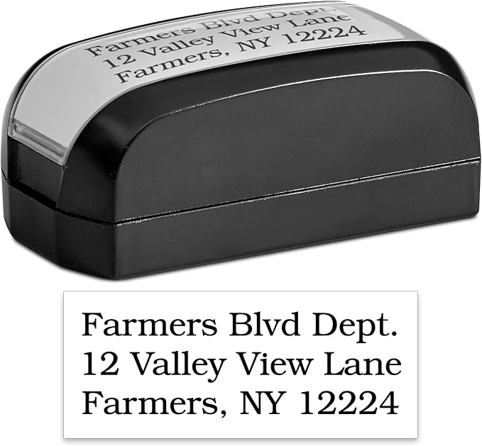 MaxMark Customized Pre-Inked Pocket Stamp - Up to 3 Lines of Text - Small Size - Choose from 15 Ink Colors
