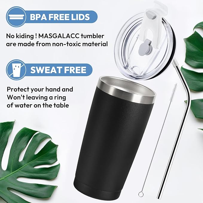 MASGALACC Funny Birthday, Valentine's, Galentine's, Mother's Day, and Christmas Gift for Women, Sisters, Girlfriends, and Friends – Friendship & Funny Gift Ideas, 20oz Black Stainless Steel Tumbler