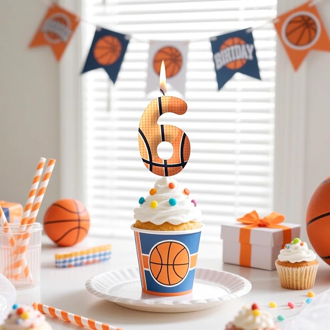 Basketball Number 70 Birthday Candles, Basketball Themed Cake Topper for Boys Girls, Cake Decorations for Birthdays, Sports Theme Party Supplies, Candles for Party Decorations