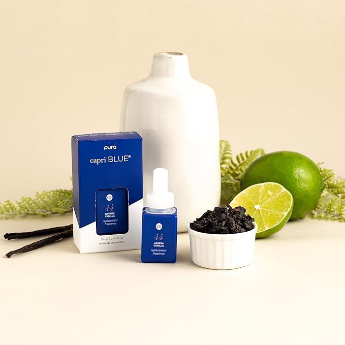 Capri Blue Pura Smart Home Plug-in Diffuser Refills – Includes 2 Capri Blue Pura Refills for Plug In Diffusers for Home - Long Lasting Luxury Scents - Havana Vanilla (Pack of 2)