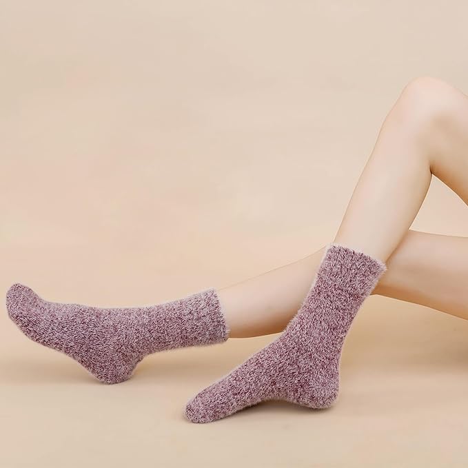 SISOSOCK Fuzzy Cozy Warm Socks for Women-Winter Home Thick Wool Soft Sleeping Socks-Perfect Gifts for Women