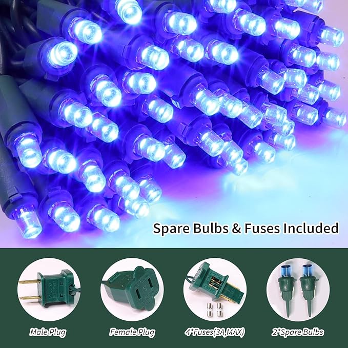 LAMPHOME 100 Count Blue - String Lights - 21.6FT LED Christmas Lights, Mini led Lights for Indoor Outdoor Home Holiday Party Wedding Independence Day Decoration