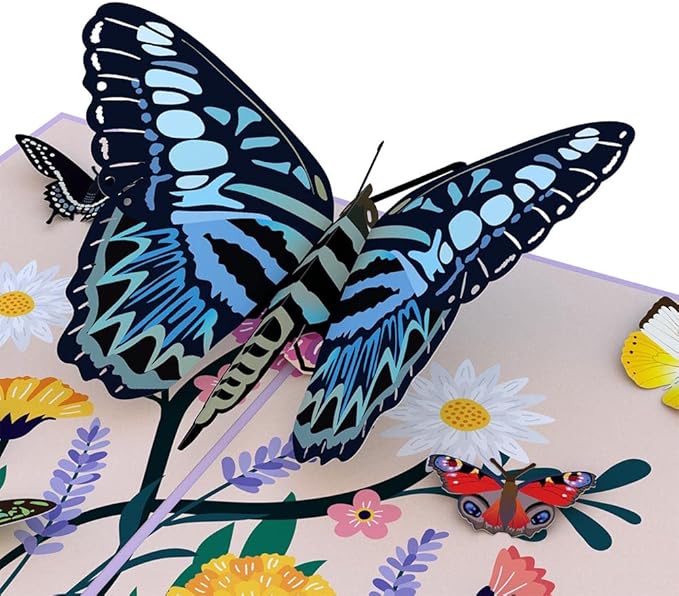 Lovepop Mother's Day Card - Garden Butterflies, Laser Cut and Handcrafted, 5 x 7 Inches, Blank Envelope Included