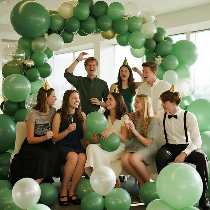Sage green Balloons 100 Pack 12 inch Round Helium Olive Green Balloons for Birthday Jungle Theme Safari Baby Shower Retro Neutral Wedding Party Decorations