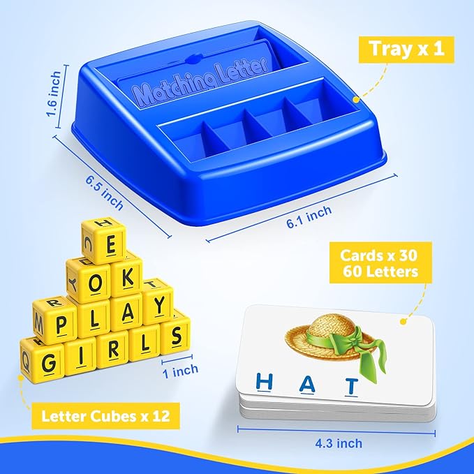 Educational Toys for 3 4 5 Year Old for Toddlers 2-4 Year Matching Letter Games for 3-5 Montessori Toys for Kids Toy for Ages 2-4 4-6 Birthday Halloween Christmas Easter Gifts for 3-5 Year Old