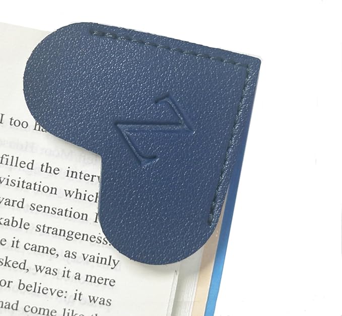 MOTEERLLU Personalized Leather Heart Bookmark with Initials, Cute Custom Corner Bookmarks for Reading Women, Men, Kids, Teachers, Book Lovers Gifts(Blue Z)