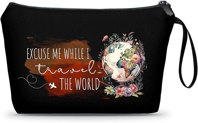 Travel Women Birthday Gifts for International Travelers Makeup Cosmetic Bag Organizer Female, Friend,Daughter,Mom,Sister,Christmas
