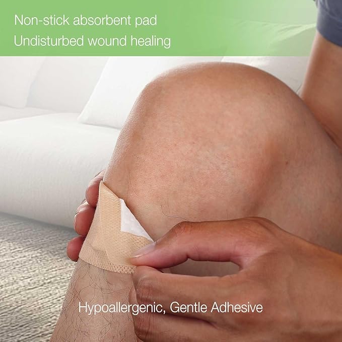 NeuHeils Silicone Adhesive Bandages for Sensitive Skin – Large 2x4 Inch (40 Count) | Hypoallergenic & Waterproof Wound Care | Pain-Free Removal, Non-Stick Pad, Gentle for Fragile Skin
