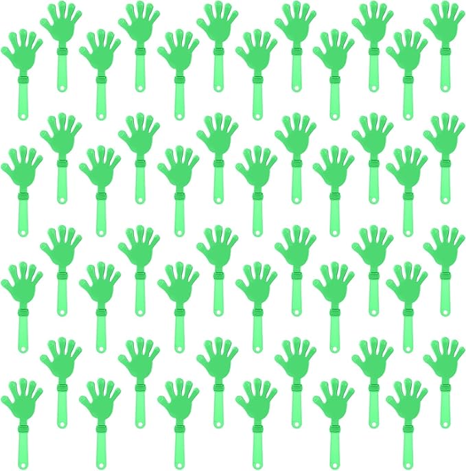 100 Pieces Lime Green Hand Clappers 7.5 Inch Clappers Noisemakers Noise Makers Party Favors Plastic Clapper Sporting Events Cheers Ball Dance Basketball Football Noisemakers （Lime Green）